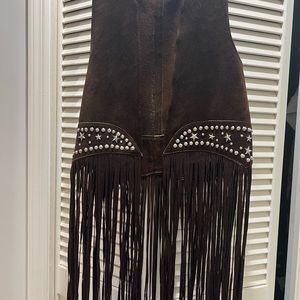 rock and roll suede fringe vest